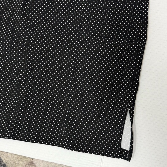 Sabrina Lauren Mini Skirt Black White Polka Dot Stretch Pocket Preppy Classic - Picture 4 of 14